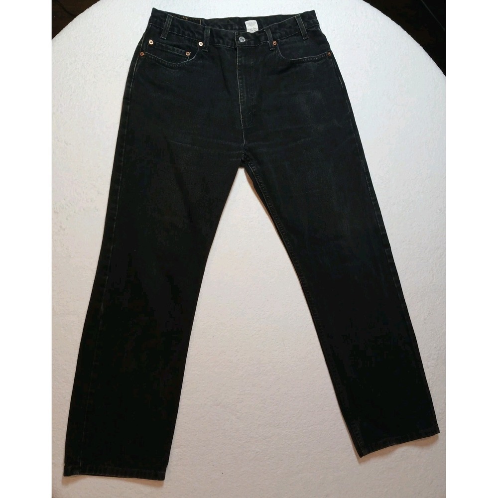 Vintage Levi's 505 Black Denim Jeans Mens 36x30 Regular Fit Straight Leg Y2K